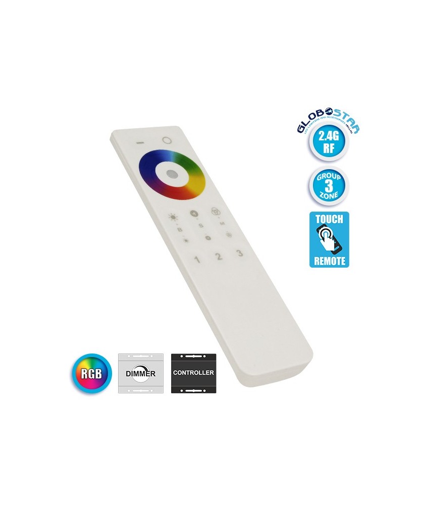 Ασύρματο LED RGB Χειριστήριο Αφής 2.4G RF Έως και 3 Διαφορετικά Groups GloboStar 73413